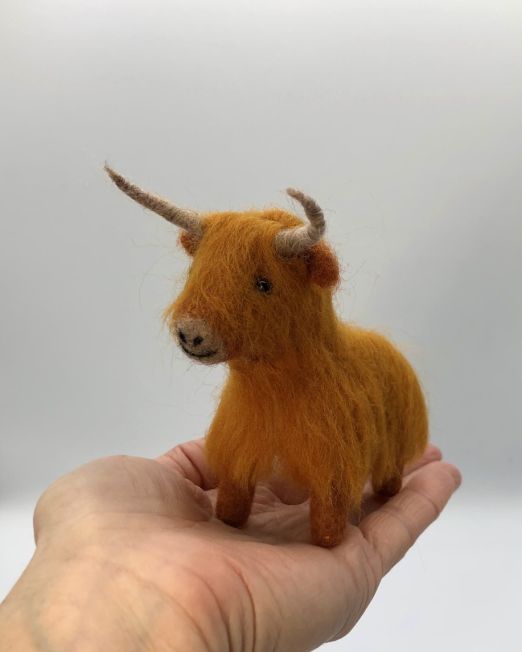 Handmade Needle Felted Highland Cow PDF Downloadable Instructions