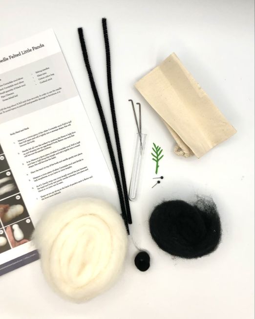 Handmade Little Panda Needle Felting Kit