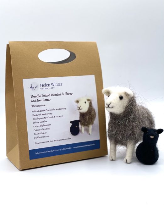 Handmade Herdwick Sheep And Her Lamb Needle Felting Kit