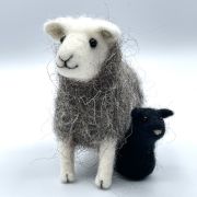 Handmade Herdwick Sheep And Her Lamb Needle Felting Kit