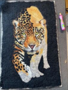 Step-by-Step Guide To Creating a Needle Felted Leopard Portrait Helen Winter Textile Art