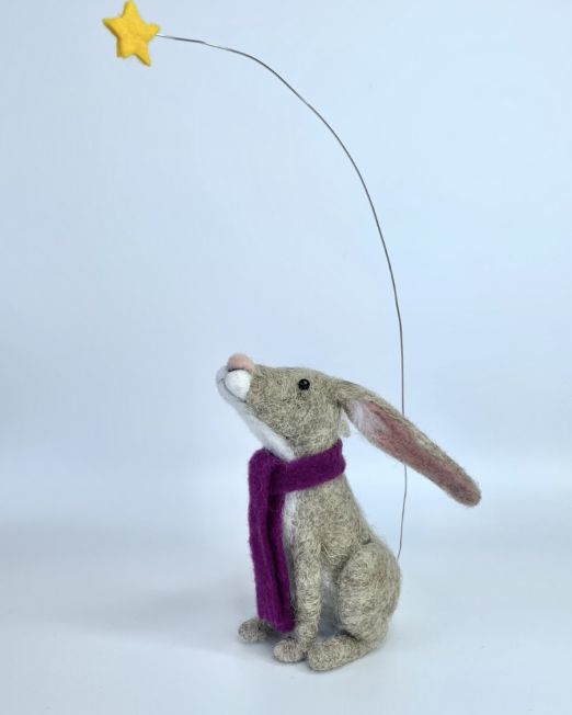 Needle Felted Stargazing Hare PDF Downloadable Instructions