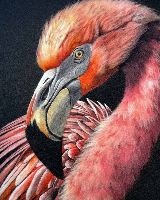 'Feather And Fire’ Flamingo Print